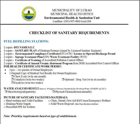 Tracking of Sanitary Permit Requirements .